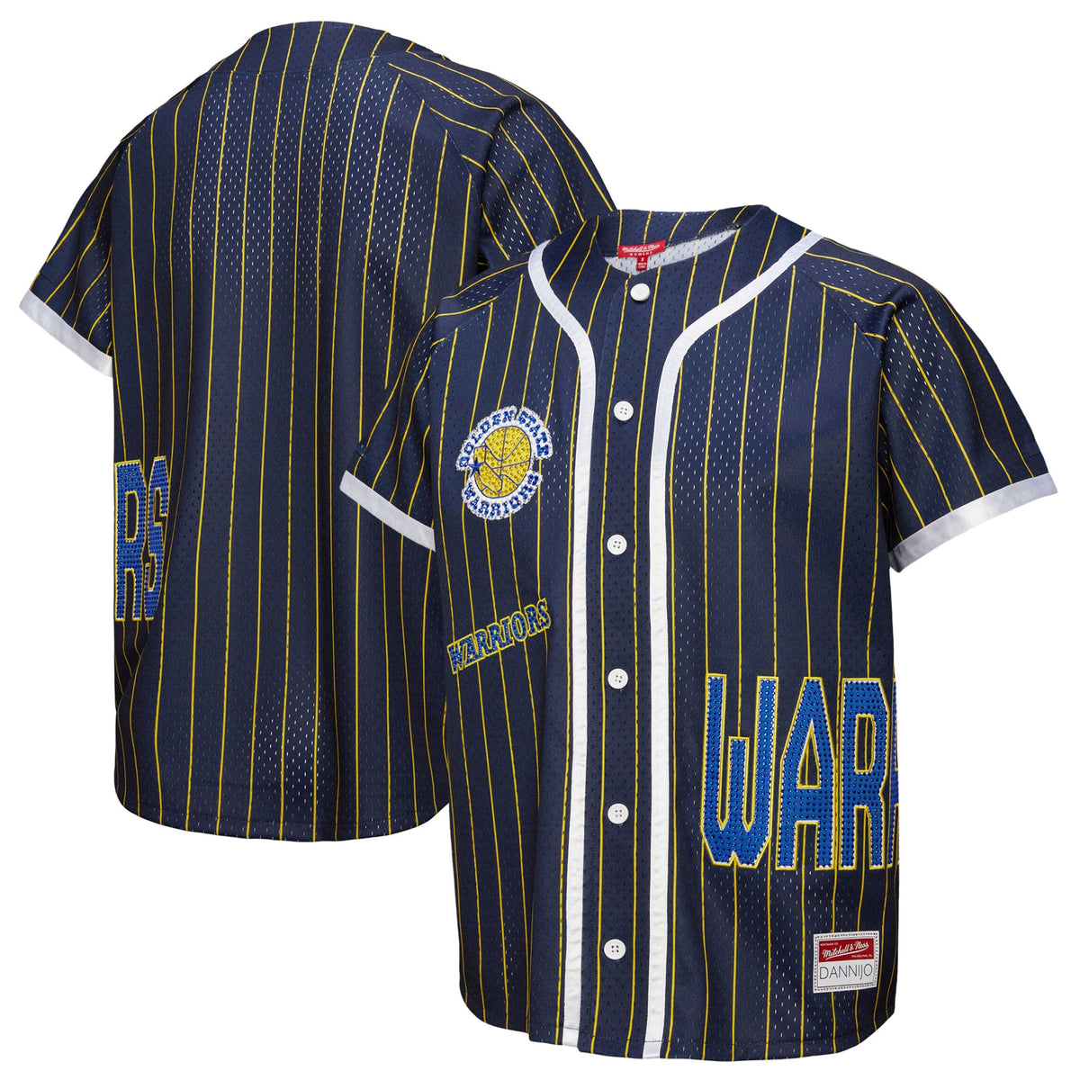 Golden State Warriors Mitchell & Ness x DANNIJO Blue Fashion Baseball Jersey for Women product image 2, provided for visual