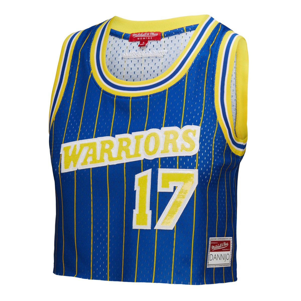 Golden State Warriors Chris Mullin Mitchell & Ness x DANNIJO Royal Fashion Cropped Basketball Jersey for Women product image