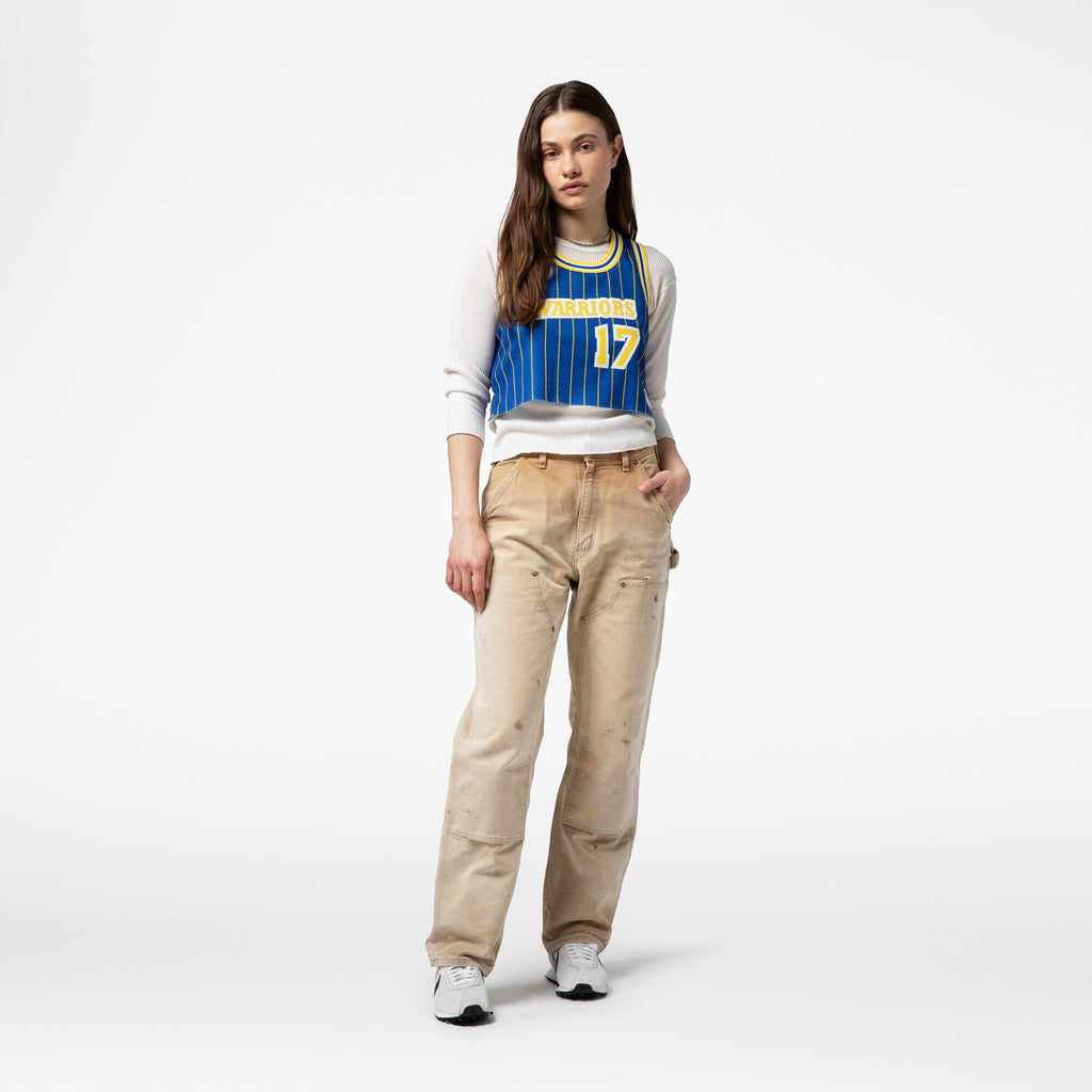 Golden State Warriors Chris Mullin Mitchell & Ness x DANNIJO Royal Fashion Cropped Basketball Jersey for Women product image