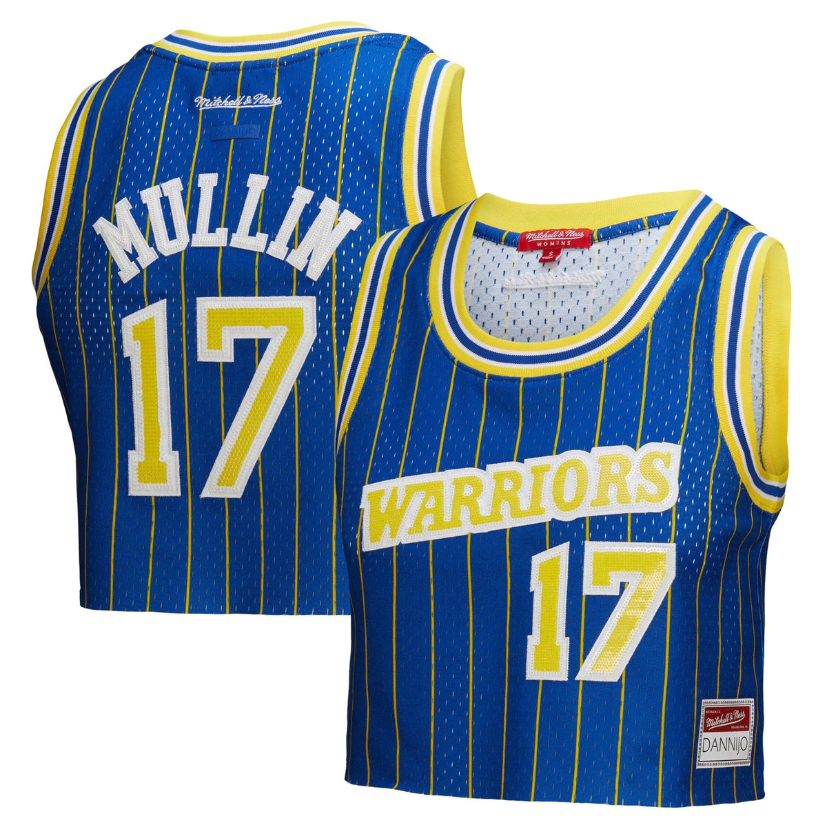 Golden State Warriors Chris Mullin Mitchell & Ness x DANNIJO Royal Fashion Cropped Basketball Jersey for Women product image