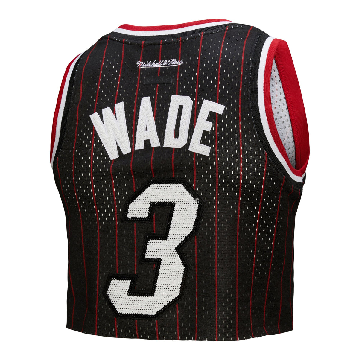 Miami Heat Dwyane Wade Mitchell & Ness x DANNIJO Black Fashion Cropped Basketball Jersey for Women product image 4, provided