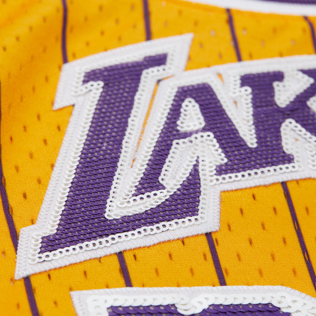Los Angeles Lakers Magic Johnson Mitchell & Ness x DANNIJO Yellow Fashion Cropped Basketball Jersey for Women product image