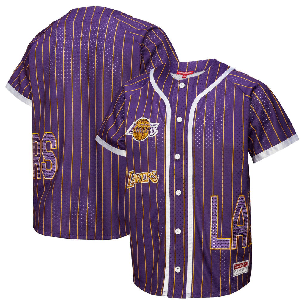 Los Angeles Lakers Mitchell & Ness x DANNIJO Purple Fashion Baseball Jersey for Women product image 2, provided for visual