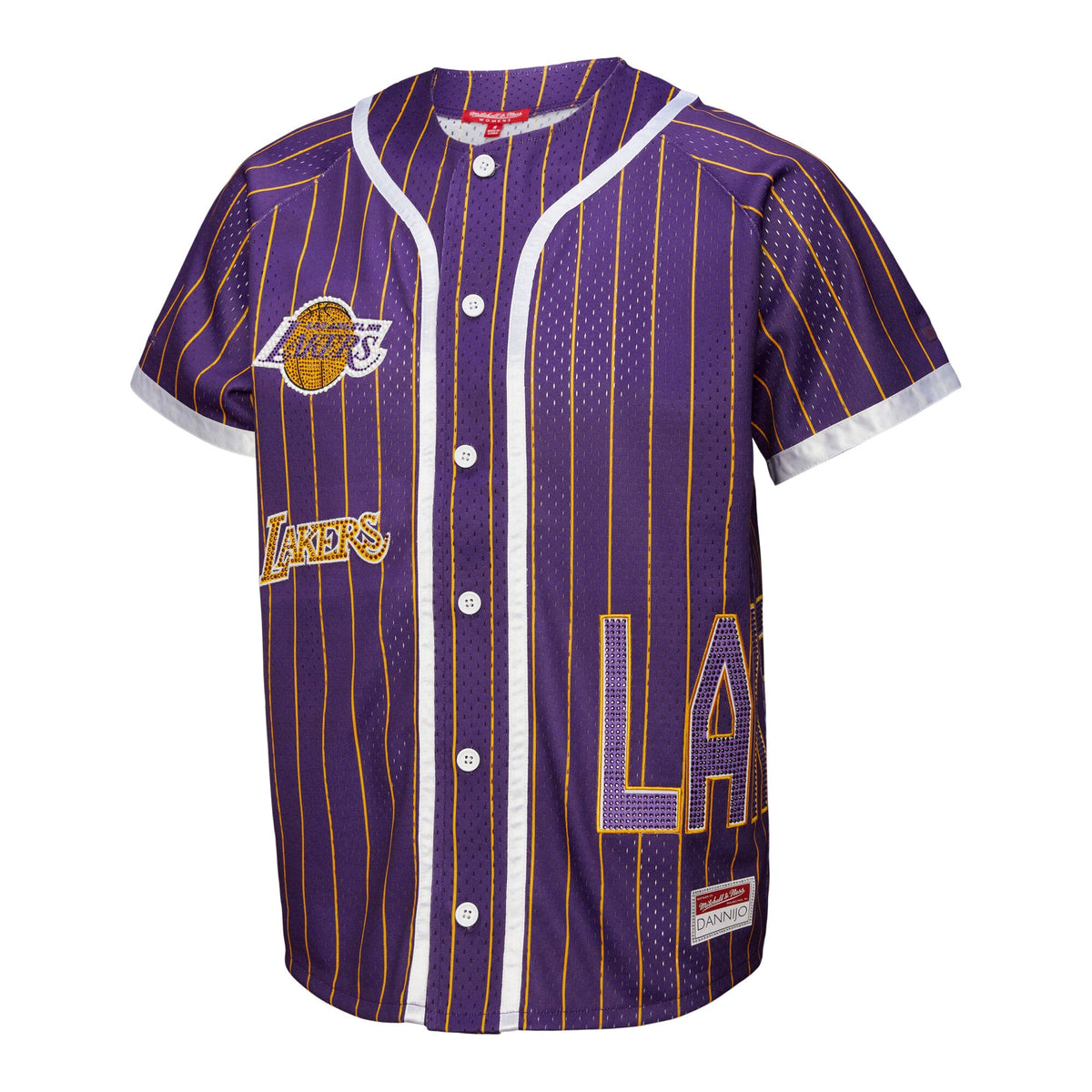 Los Angeles Lakers Mitchell & Ness x DANNIJO Purple Fashion Baseball Jersey for Women product image 3, provided for visual