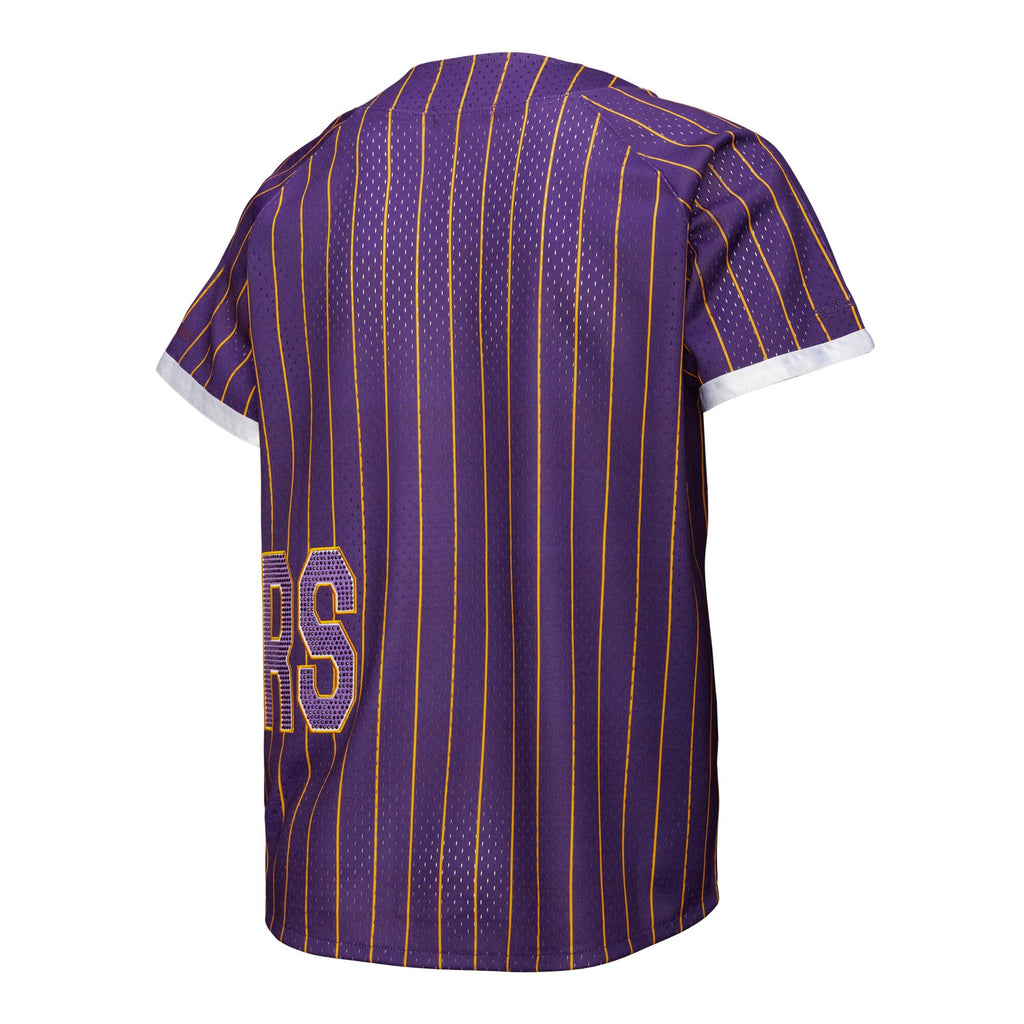 Los Angeles Lakers Mitchell & Ness x DANNIJO Purple Fashion Baseball Jersey for Women product image 4, provided for visual