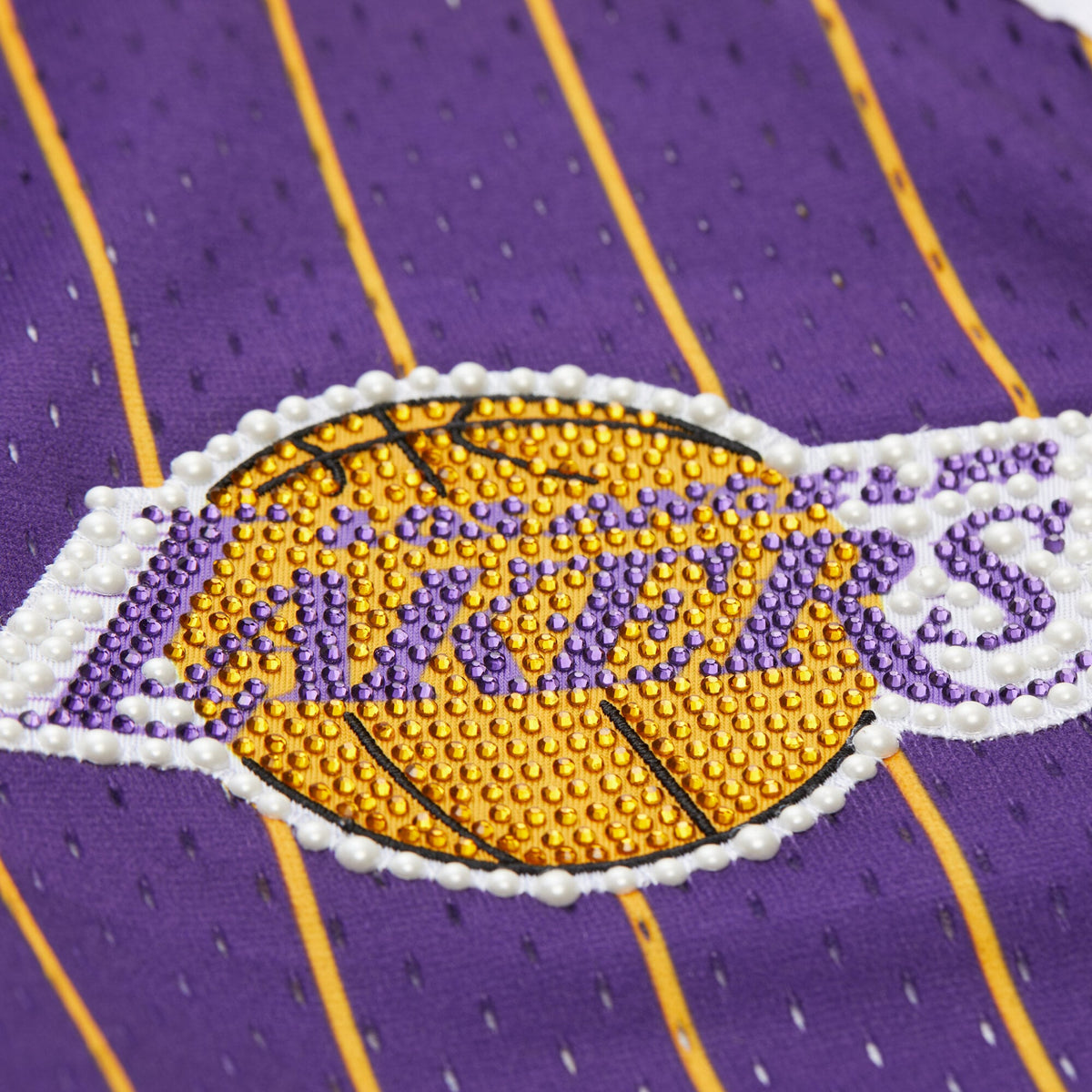 Los Angeles Lakers Mitchell & Ness x DANNIJO Purple Fashion Baseball Jersey for Women product image 5, provided for visual