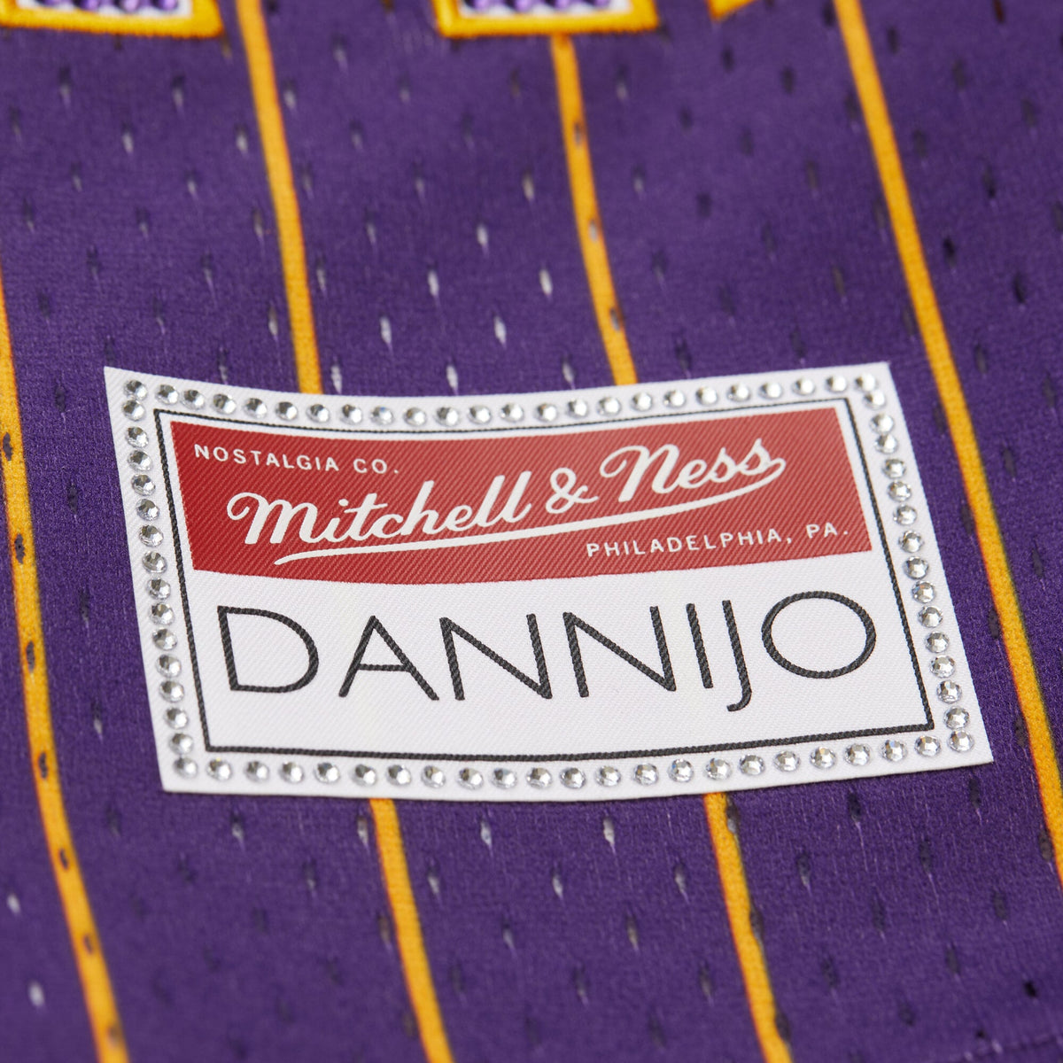 Los Angeles Lakers Mitchell & Ness x DANNIJO Purple Fashion Baseball Jersey for Women product image 8, provided for visual