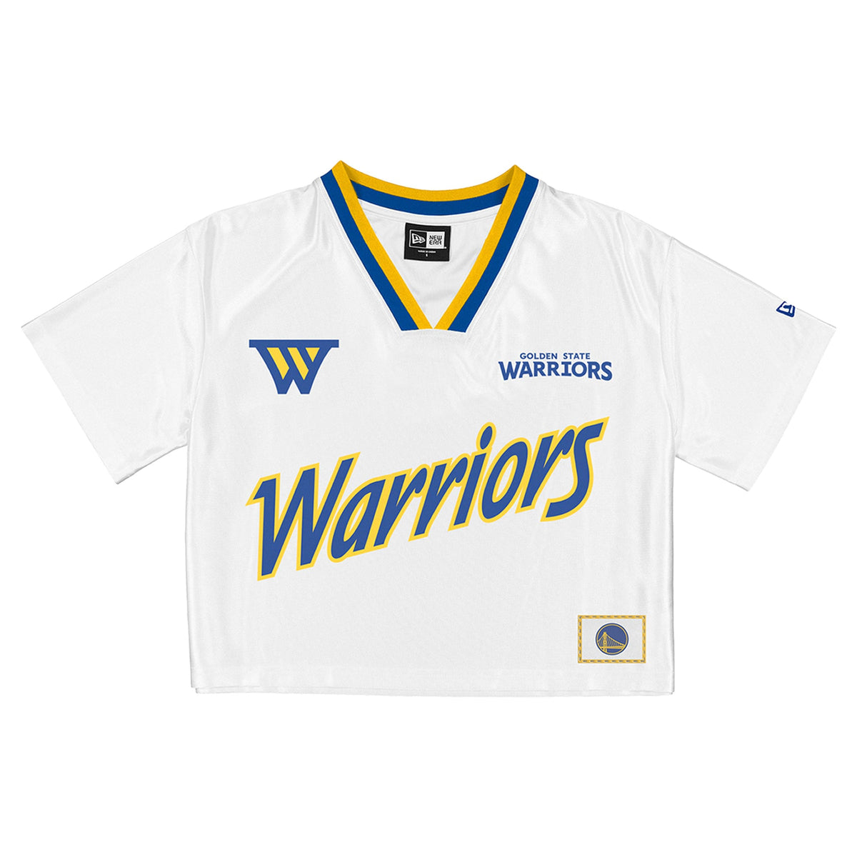 Golden State Warriors New Era White Sport Classics Capsule Boxy Cropped Fashion Jersey for Women product image 1, provided