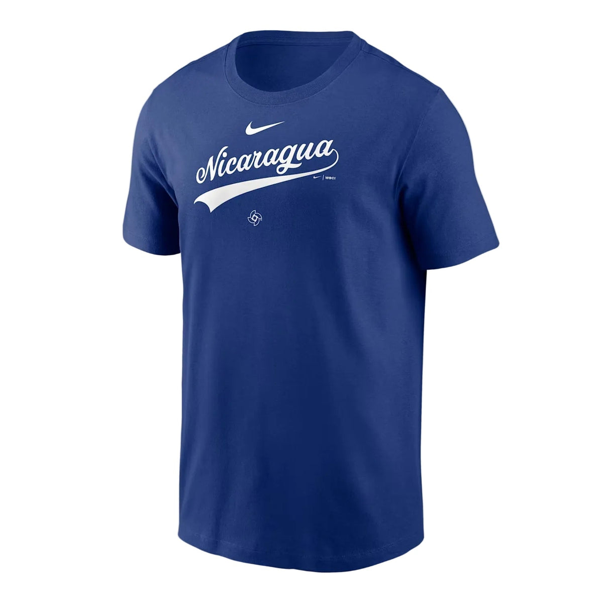 Nicaragua National Baseball Team 2026 World Baseball Classic Wordmark T-Shirt – Royal product image 1, provided for visual