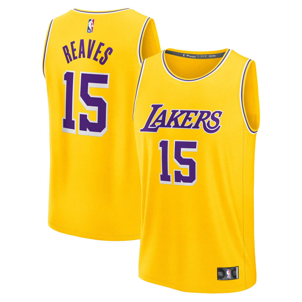 Youth Los Angeles Lakers Austin Reaves Fanatics Gold Fast Break Replica Jersey - Icon Edition product image 2, provided for