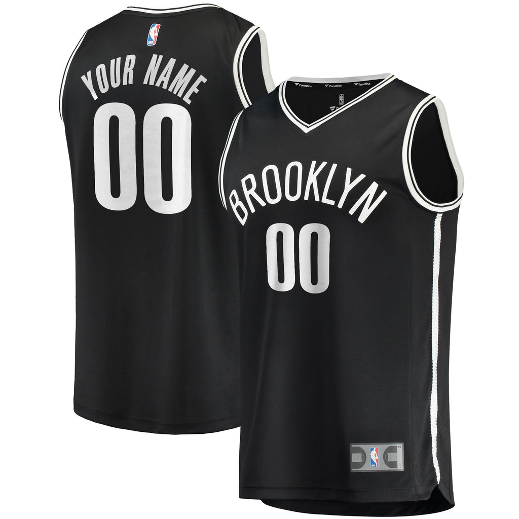 Youth Brooklyn Nets Fanatics Black Fast Break Custom Replica Jersey - Icon Edition product image 2, provided for visual