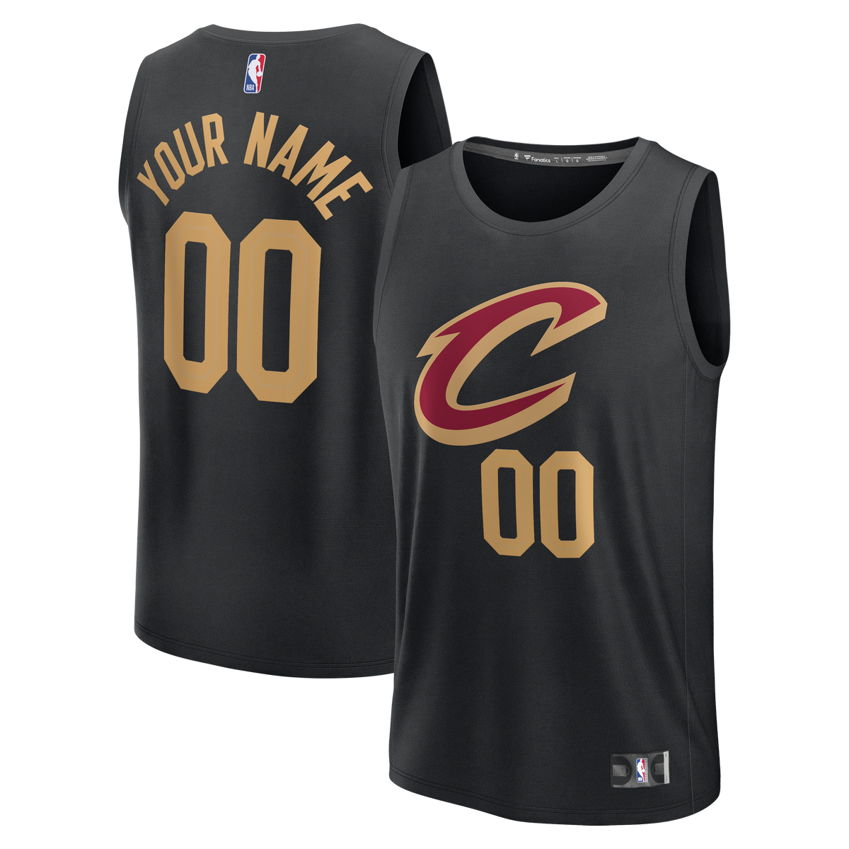 Youth Cleveland Cavaliers Fanatics Black Fast Break Custom Jersey - Statement Edition product image 1, provided for visual