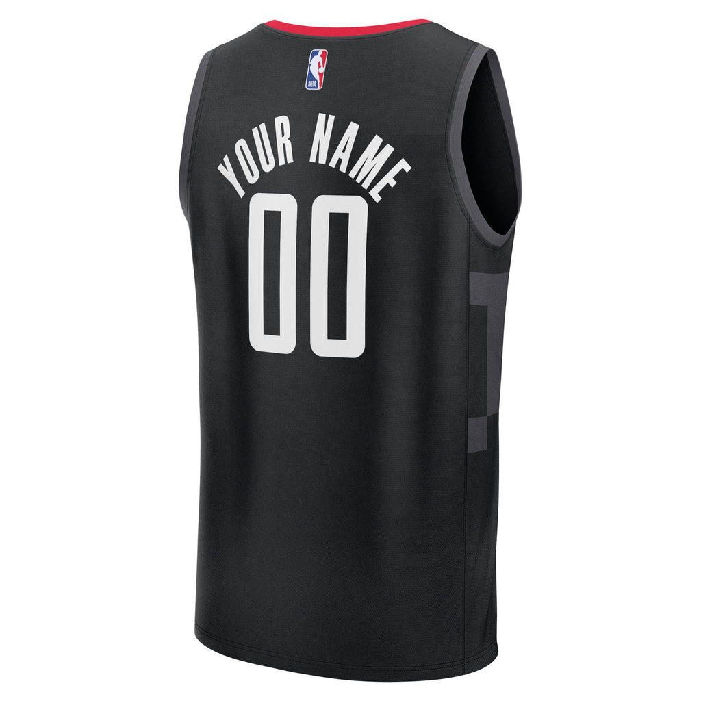 Youth Houston Rockets Fanatics Black Fast Break Custom Jersey - Statement Edition product image 4, provided for visual