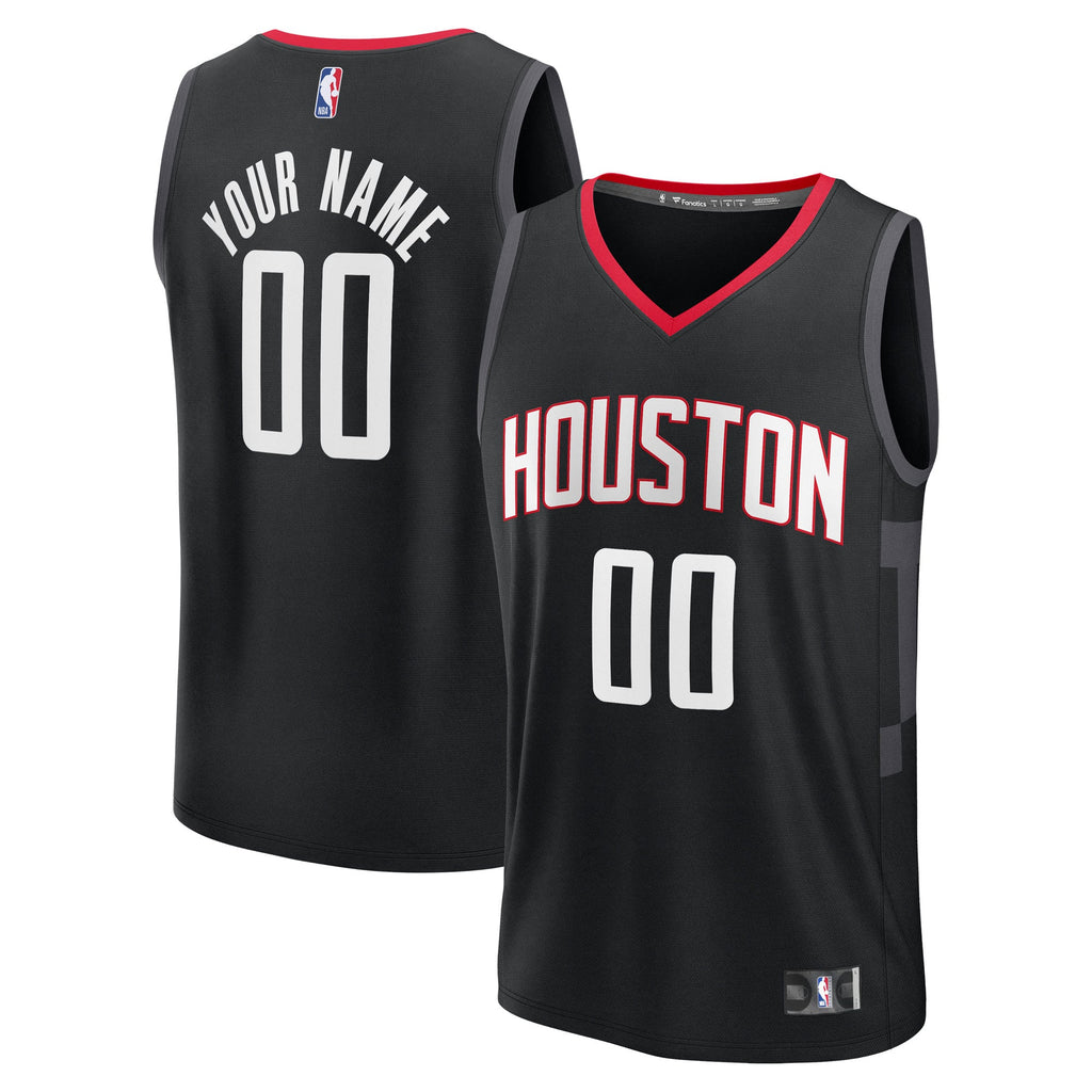 Youth Houston Rockets Fanatics Black Fast Break Custom Jersey - Statement Edition product image 1, provided for visual