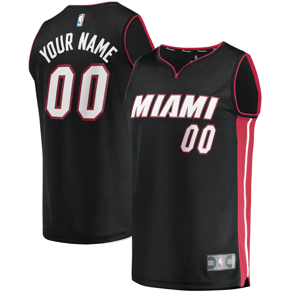 Youth Miami Heat Fanatics Black Fast Break Custom Replica Jersey - Icon Edition product image 2, provided for visual