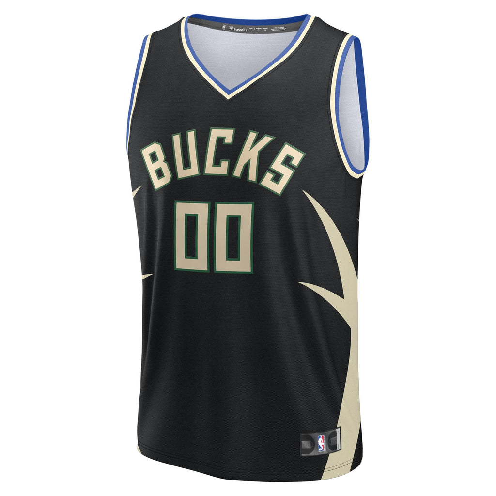 Youth Milwaukee Bucks Fanatics Black Fast Break Custom Replica Jersey - Statement Edition product image 3, provided for