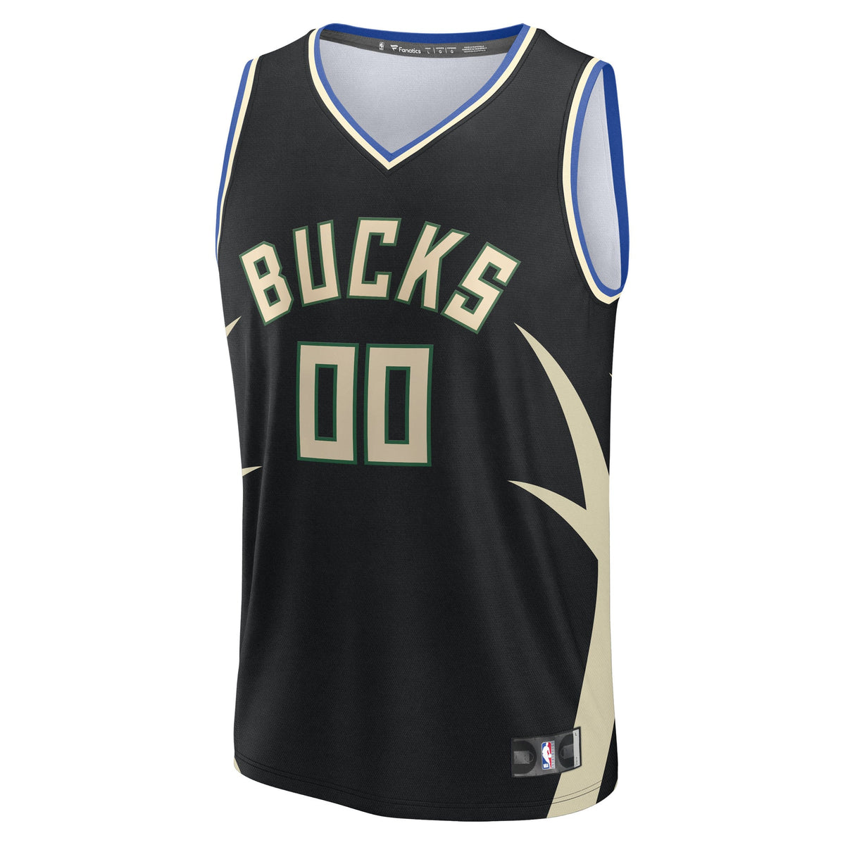 Youth Milwaukee Bucks Fanatics Black Fast Break Custom Replica Jersey - Statement Edition product image 3, provided for