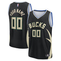 Youth Milwaukee Bucks Fanatics Black Fast Break Custom Replica Jersey - Statement Edition product image 1, provided for