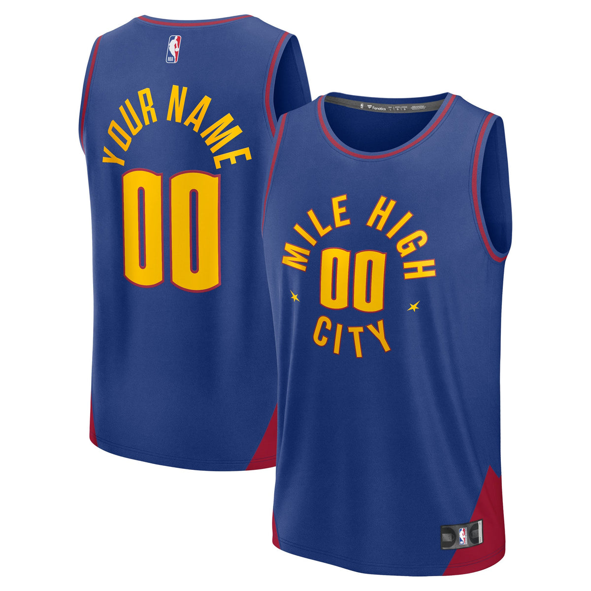 Youth Denver Nuggets Fanatics Blue Fast Break Custom Replica Jersey - Statement Edition product image 2, provided for visual