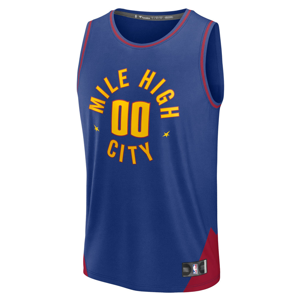 Youth Denver Nuggets Fanatics Blue Fast Break Custom Replica Jersey - Statement Edition product image 3, provided for visual