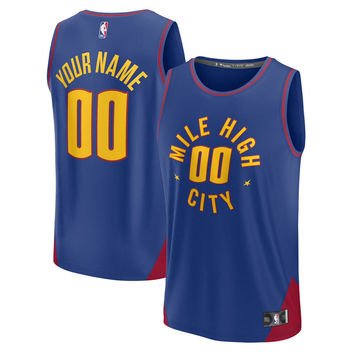 Youth Denver Nuggets Fanatics Blue Fast Break Replica Custom Jersey - Statement Edition product image 2, provided for visual