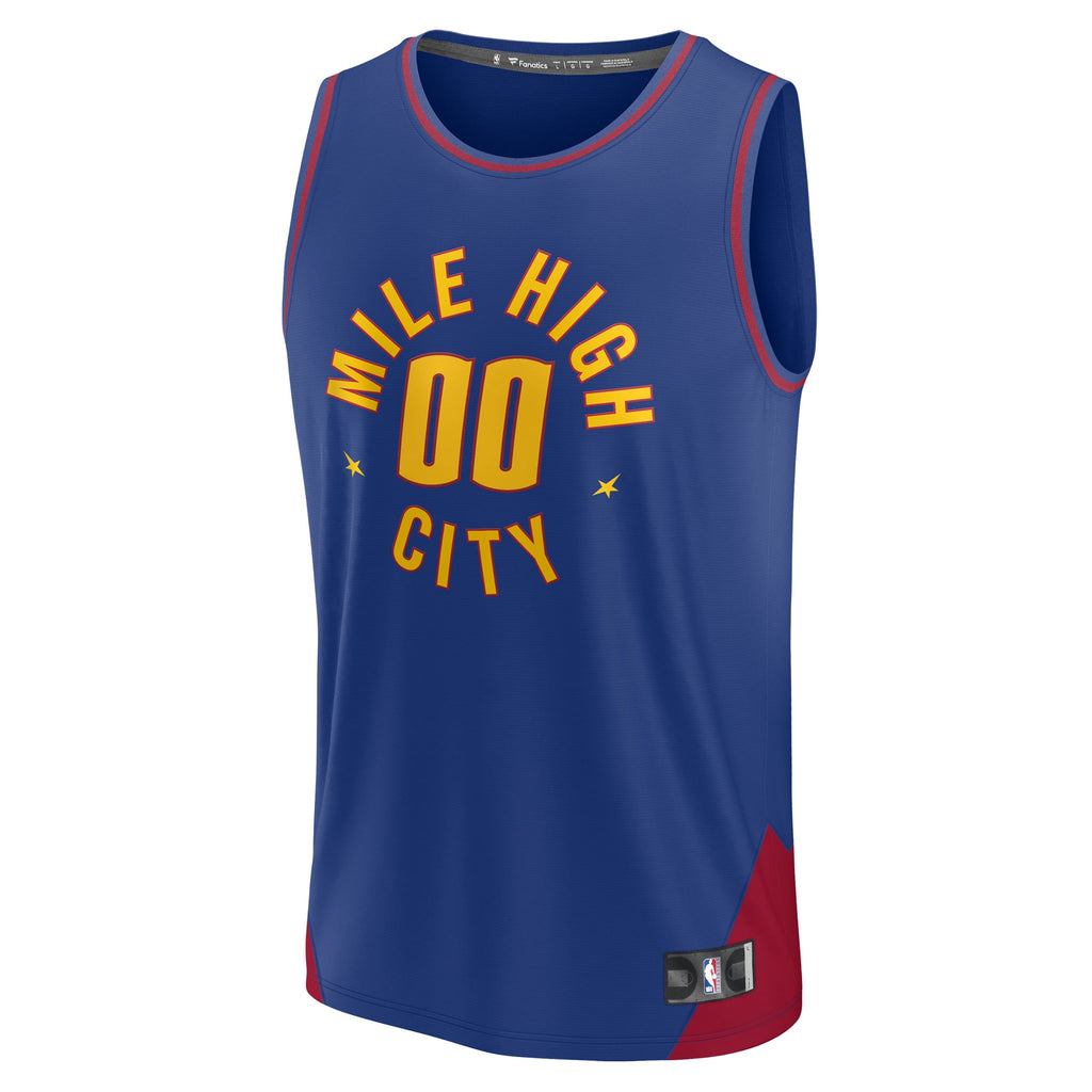 Youth Denver Nuggets Fanatics Blue Fast Break Replica Custom Jersey - Statement Edition product image 3, provided for visual