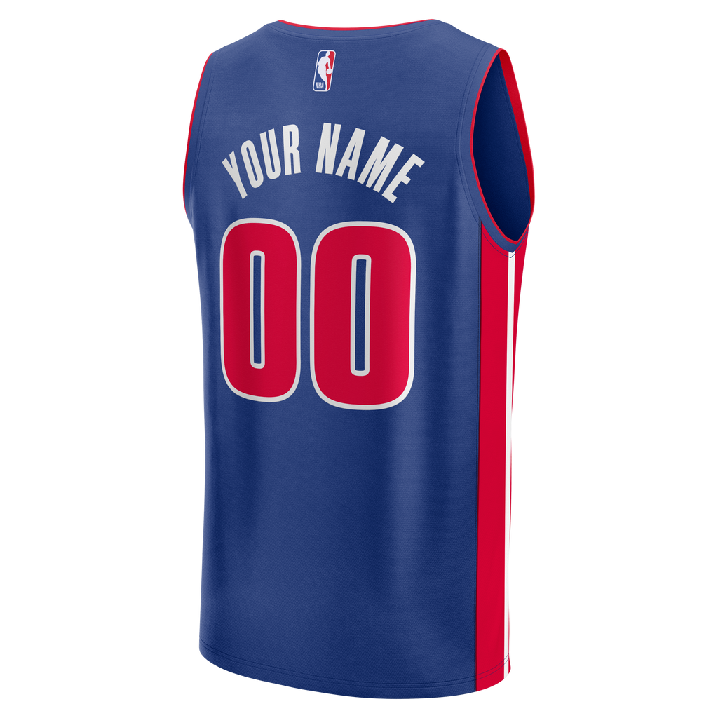 Youth Detroit Pistons Fanatics Blue Fast Break Custom Jersey - Icon Edition product image 4, provided for visual reference