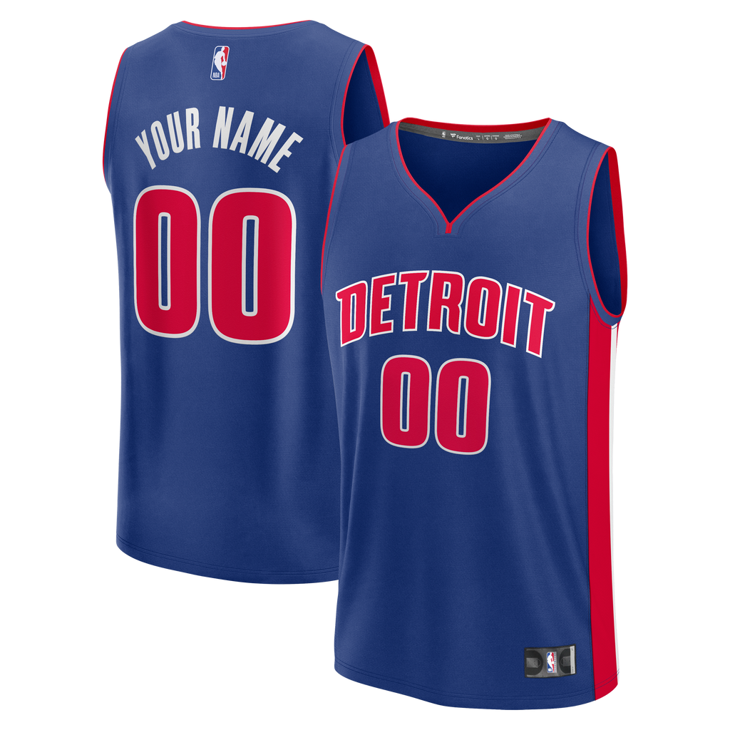 Youth Detroit Pistons Fanatics Blue Fast Break Custom Jersey - Icon Edition product image 1, provided for visual reference