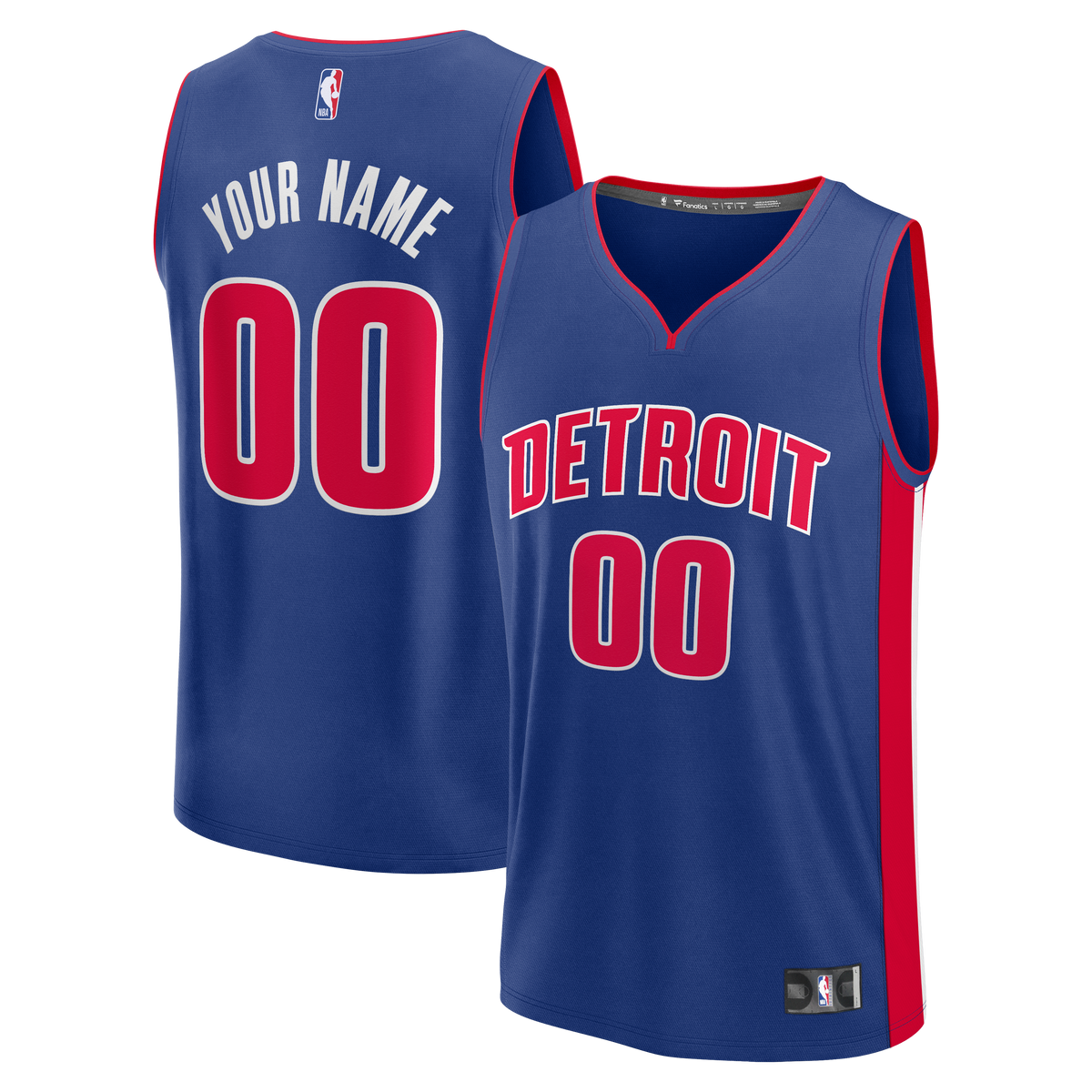 Youth Detroit Pistons Fanatics Blue Fast Break Custom Jersey - Icon Edition product image 1, provided for visual reference
