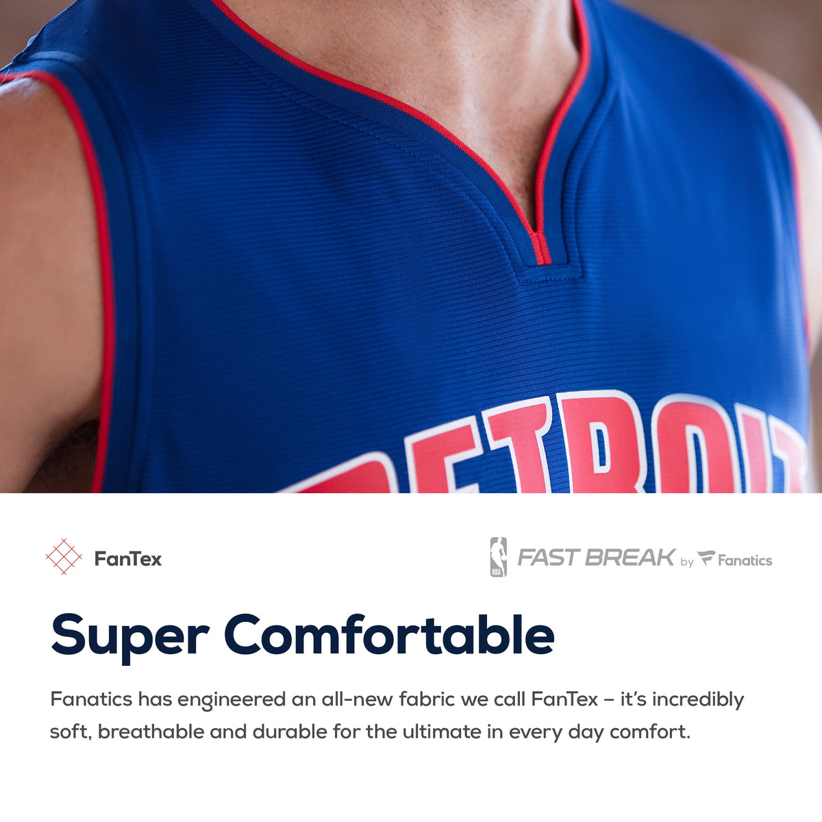 Youth Detroit Pistons Fanatics Blue Fast Break Custom Replica Jersey - Icon Edition product image 7, provided for visual