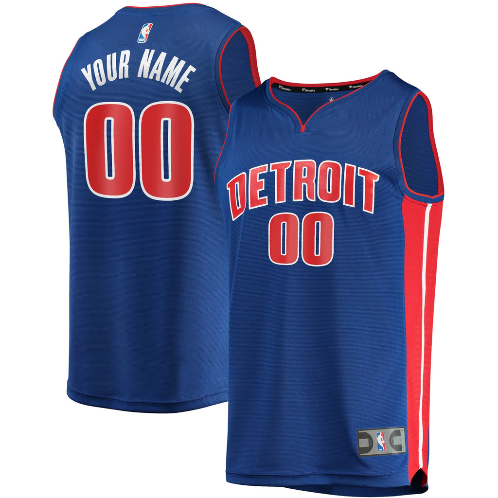 Youth Detroit Pistons Fanatics Blue Fast Break Custom Replica Jersey - Icon Edition product image 1, provided for visual