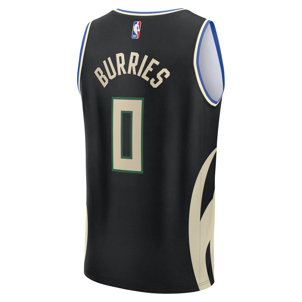Youth Milwaukee Bucks Brayden Burries Fanatics Black Fast Break Replica Jersey - Statement Edition product image 4, provided