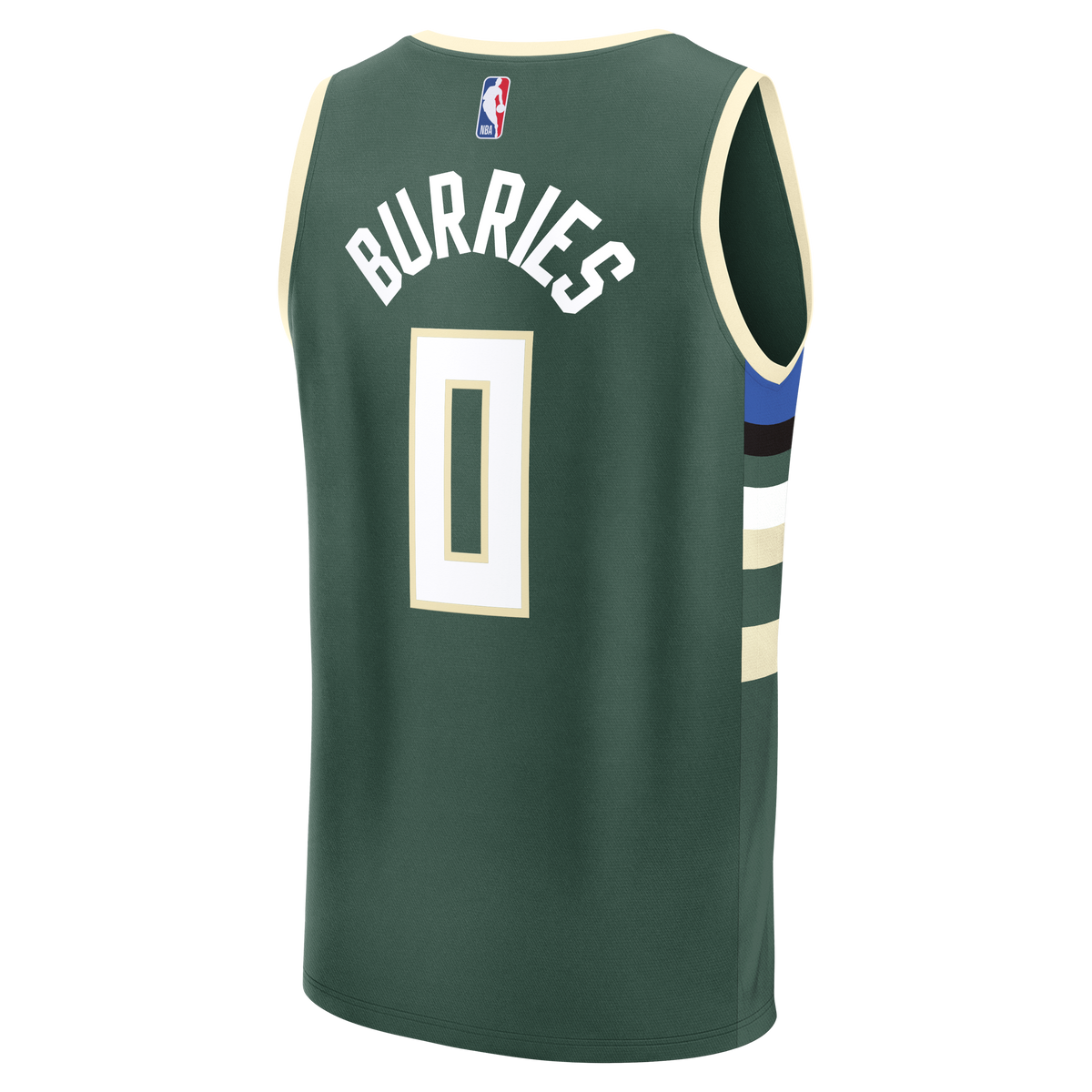 Youth Milwaukee Bucks Brayden Burries Fanatics Hunter Green Fast Break Replica Jersey - Icon Edition product image 4,