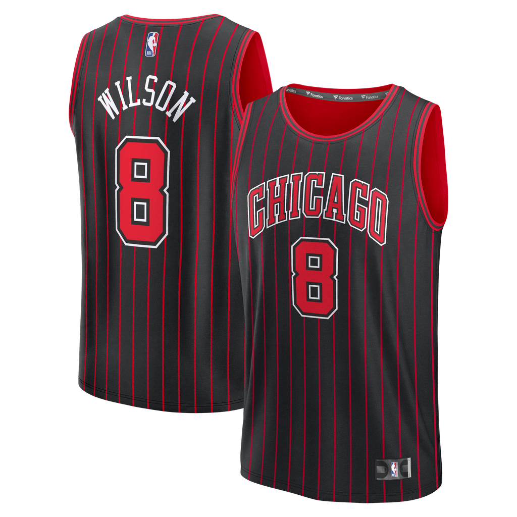 Youth Chicago Bulls Caleb Wilson Fanatics Black Fast Break Replica Jersey - Statement Edition product image 2, provided for