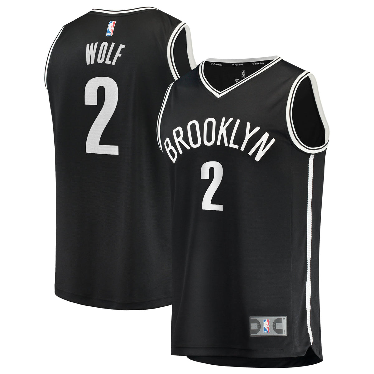 Youth Brooklyn Nets Daniel Wolf Fanatics Black Fast Break Replica Jersey - Icon Edition product image 1, provided for visual