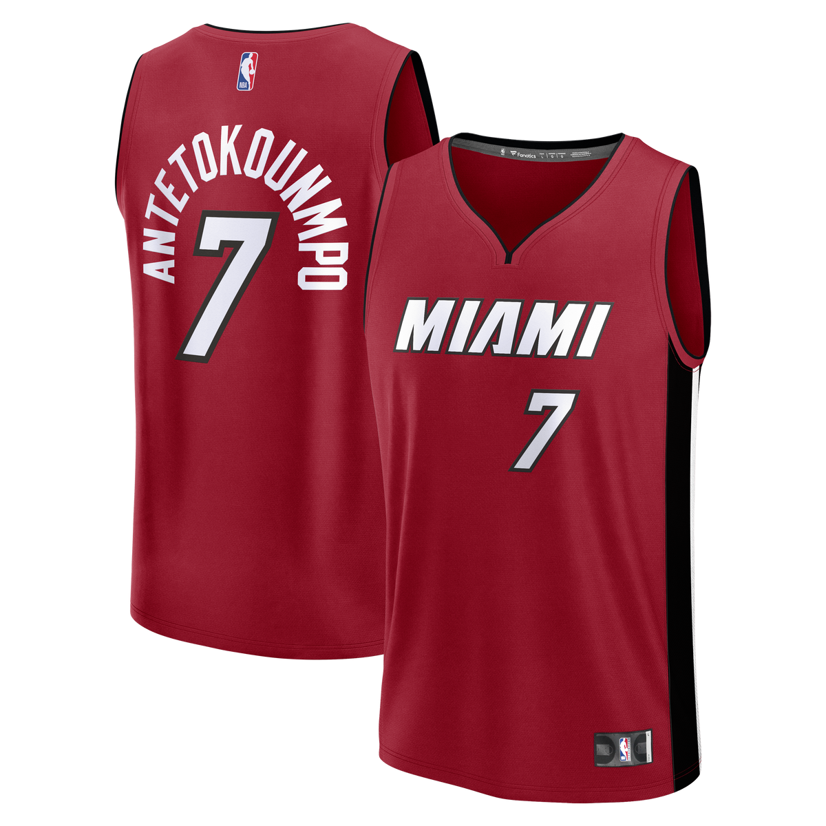 Youth Miami Heat Giannis Antetokounmpo Fanatics Red Fast Break Replica Jersey - Statement Edition product image 2, provided