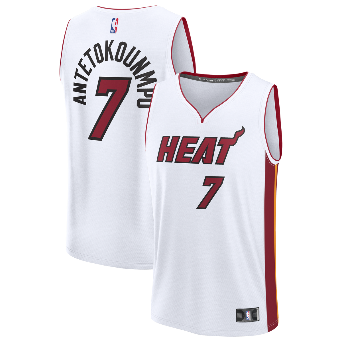Youth Miami Heat Giannis Antetokounmpo Fanatics White Fast Break Replica Jersey - Association Edition product image 1,