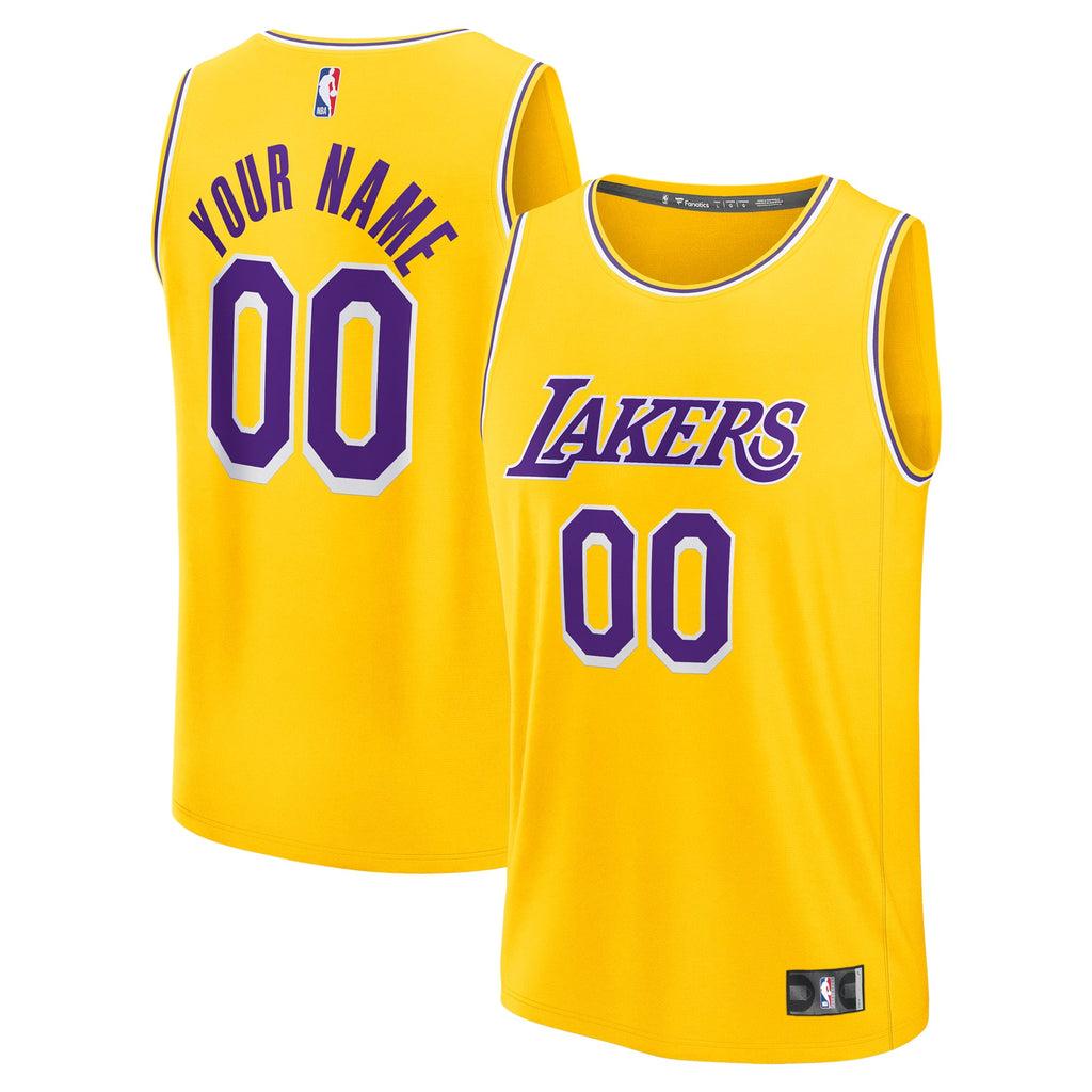 Youth Los Angeles Lakers Fanatics Gold Fast Break Custom Jersey - Icon Edition product image 1, provided for visual