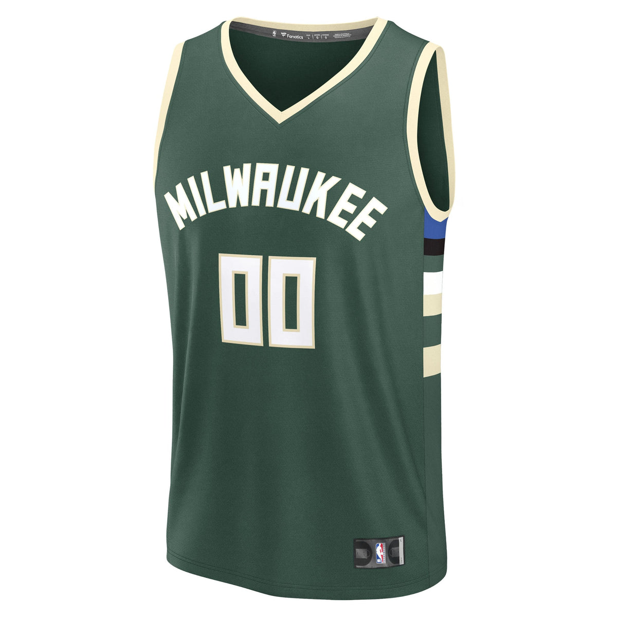 Youth Milwaukee Bucks Fanatics Green Fast Break Custom Replica Jersey - Icon Edition product image 3, provided for visual