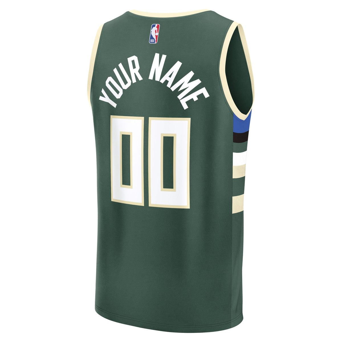 Youth Milwaukee Bucks Fanatics Green Fast Break Custom Replica Jersey - Icon Edition product image 4, provided for visual