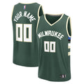 Youth Milwaukee Bucks Fanatics Green Fast Break Custom Replica Jersey - Icon Edition product image 1, provided for visual