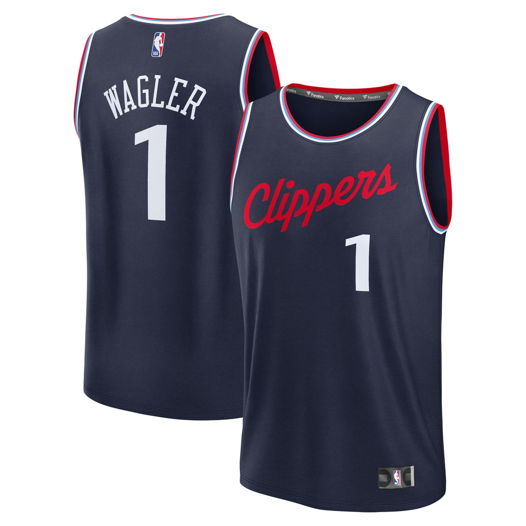 Youth LA Clippers Keaton Wagler Fanatics Navy Fast Break Replica Jersey - Icon Edition product image 2, provided for visual