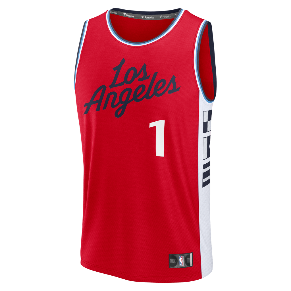 Youth LA Clippers Keaton Wagler Fanatics Red Fast Break Replica Jersey - Statement Edition product image 3, provided for