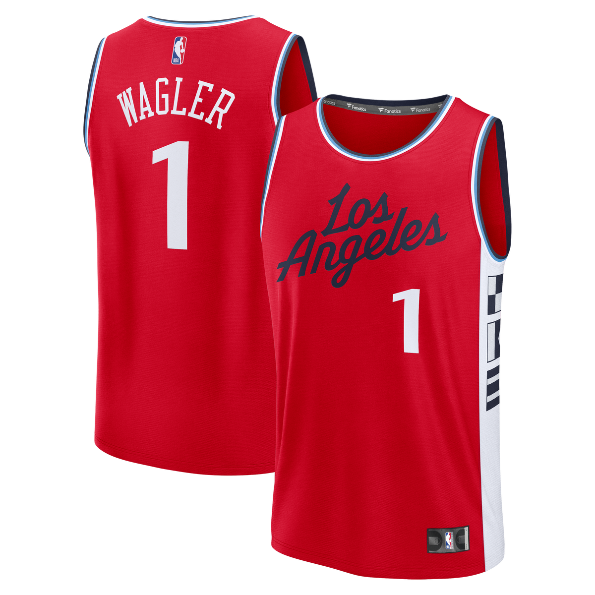 Youth LA Clippers Keaton Wagler Fanatics Red Fast Break Replica Jersey - Statement Edition product image 1, provided for