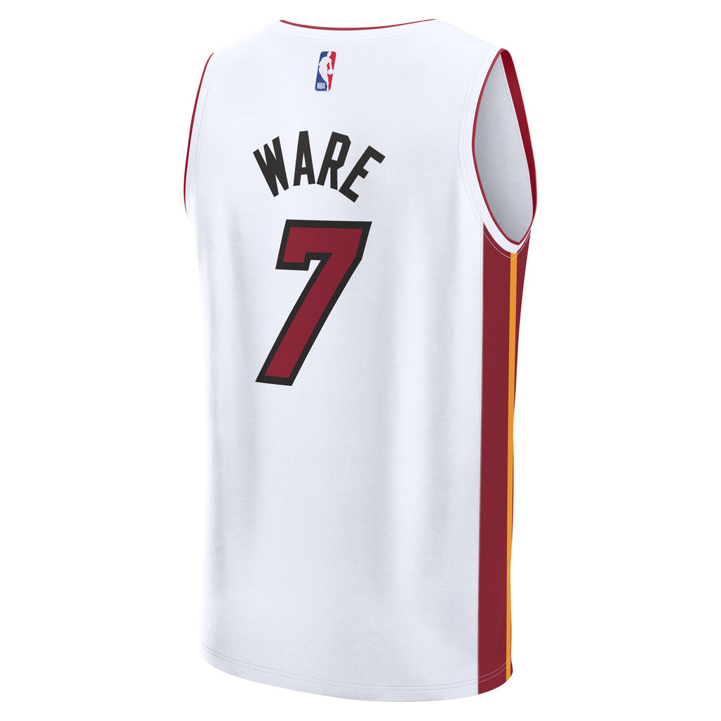 Youth Miami Heat Kel'el Ware Fanatics White Fast Break Replica Player Jersey - Association Edition product image 4, provided