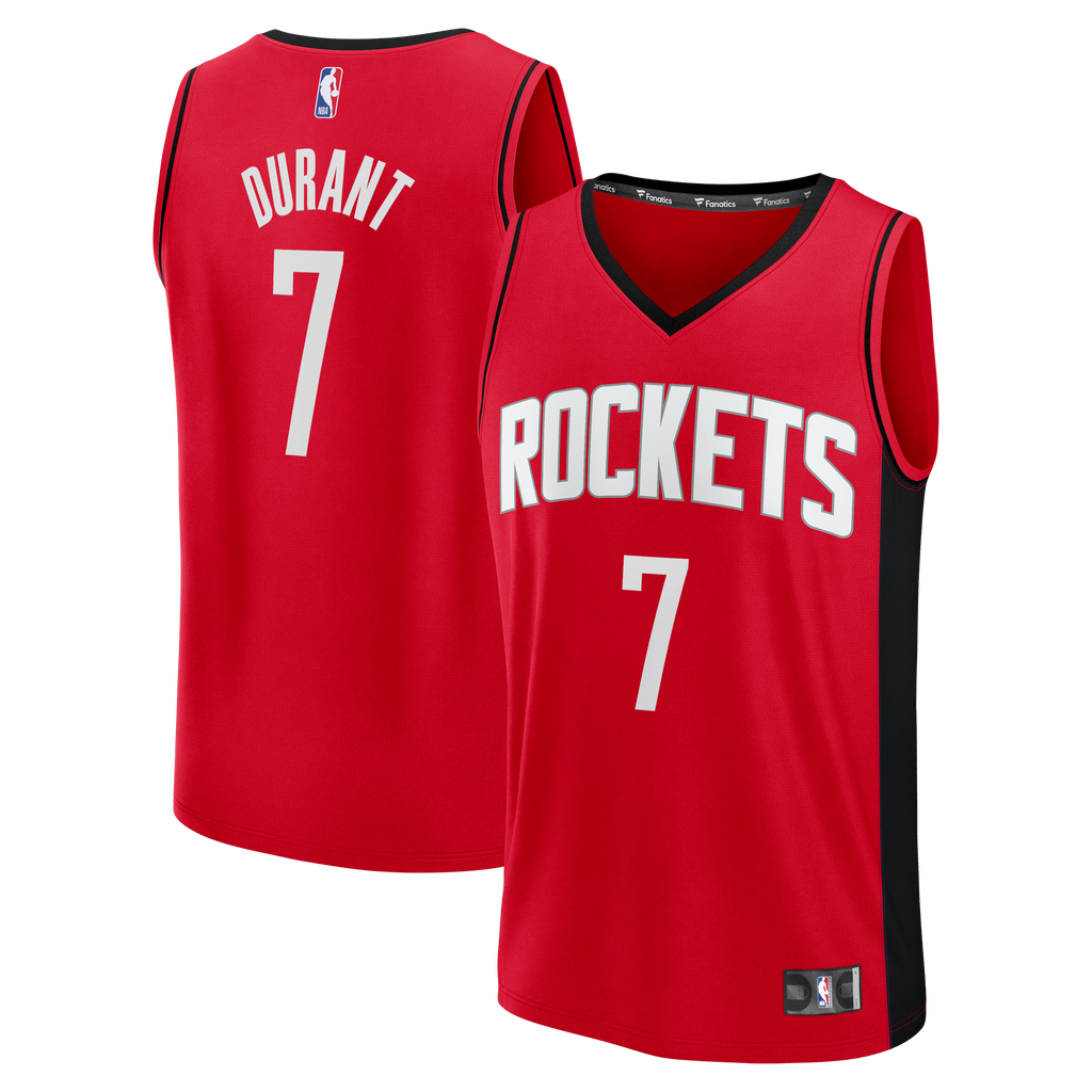 Youth Houston Rockets Kevin Durant Fanatics Red Fast Break Jersey - Icon Edition product image 2, provided for visual