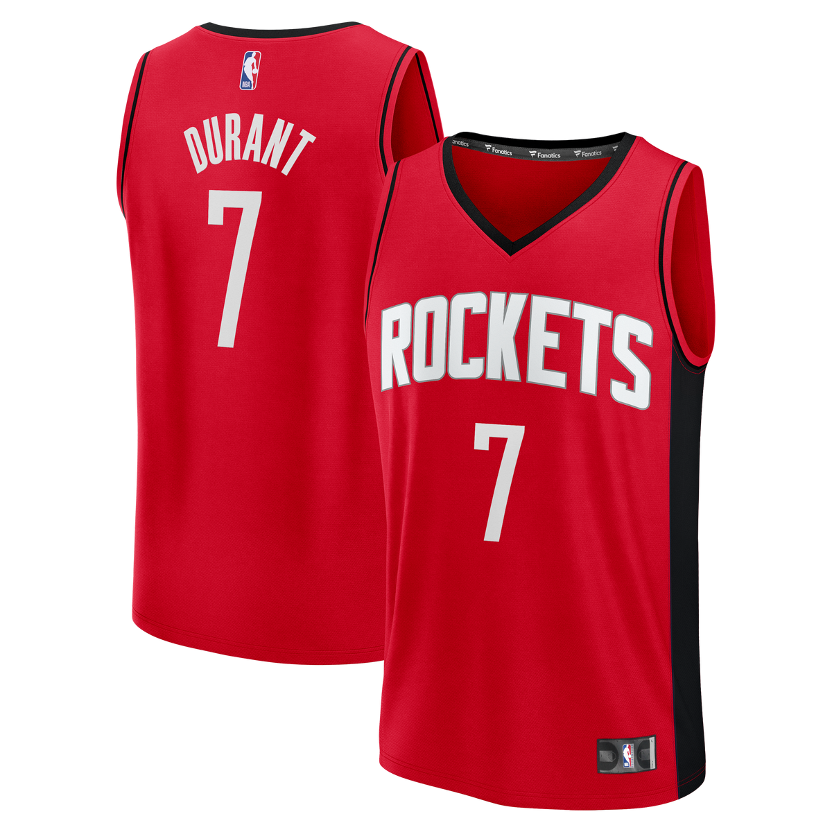Youth Houston Rockets Kevin Durant Fanatics Red Fast Break Jersey - Icon Edition product image 2, provided for visual
