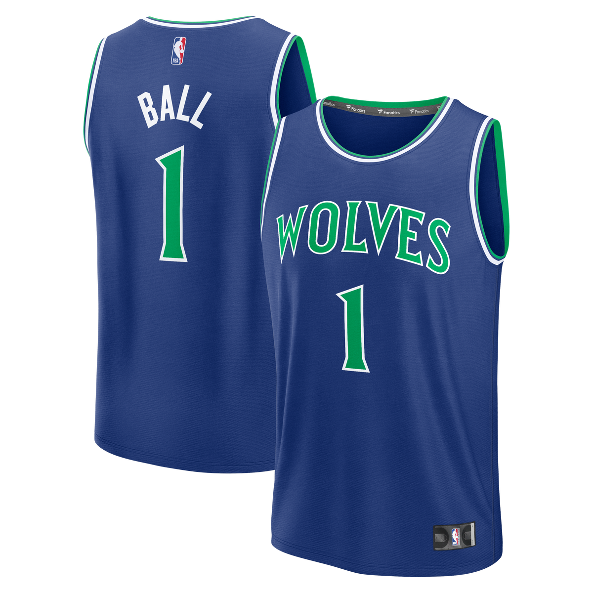 Youth Minnesota Timberwolves LaMelo Ball Fanatics Blue Fast Break Jersey - Icon Edition product image 2, provided for visual