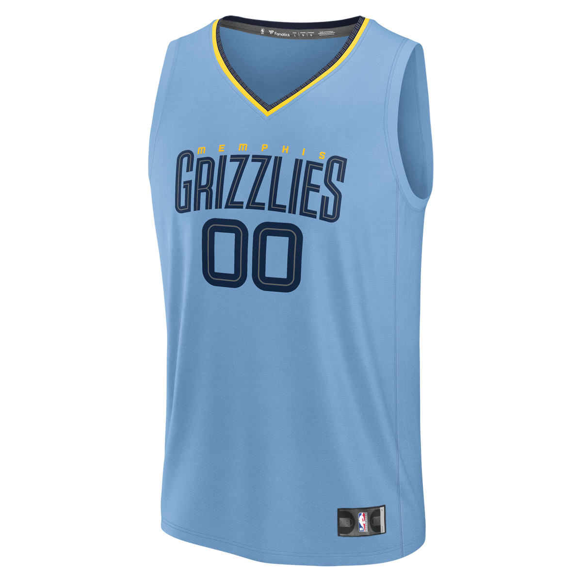 Youth Memphis Grizzlies Fanatics Light Blue Fast Break Custom Jersey - Statement Edition product image 3, provided for