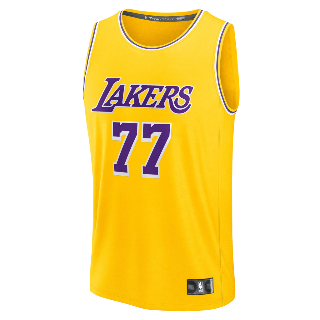 Youth Los Angeles Lakers Luka Dončić Fanatics Gold Fast Break Replica Player Jersey product image 3, provided for visual